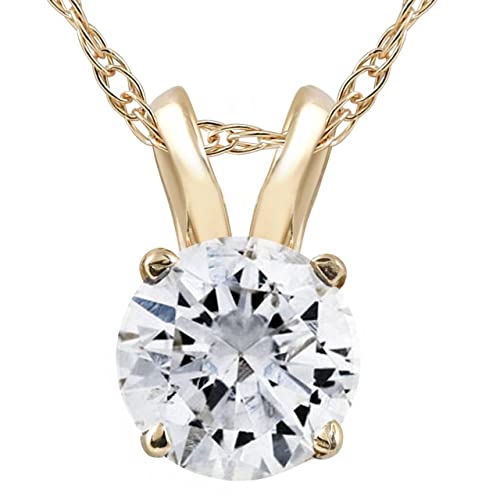 McPearl Original Diamant Solitär Anhänger mit Kette in Gelbgold. Top Qualität aus Deutschland. von McPearl