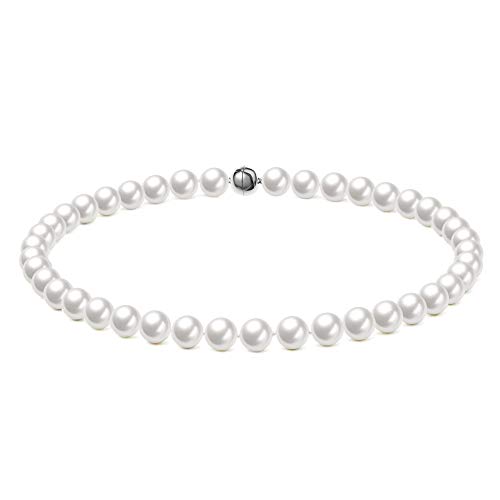 McPearl Original Perlenkette, Perlencollier mit Magnetschließe. Top Qualität aus Deutschland. (44, 10.0mm) von McPearl