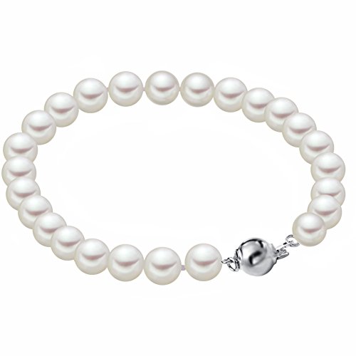 McPearl Original Akoya Perlenarmband mit glänzender Kugelschließe. Top Qualität aus Deutschland. von McPearl