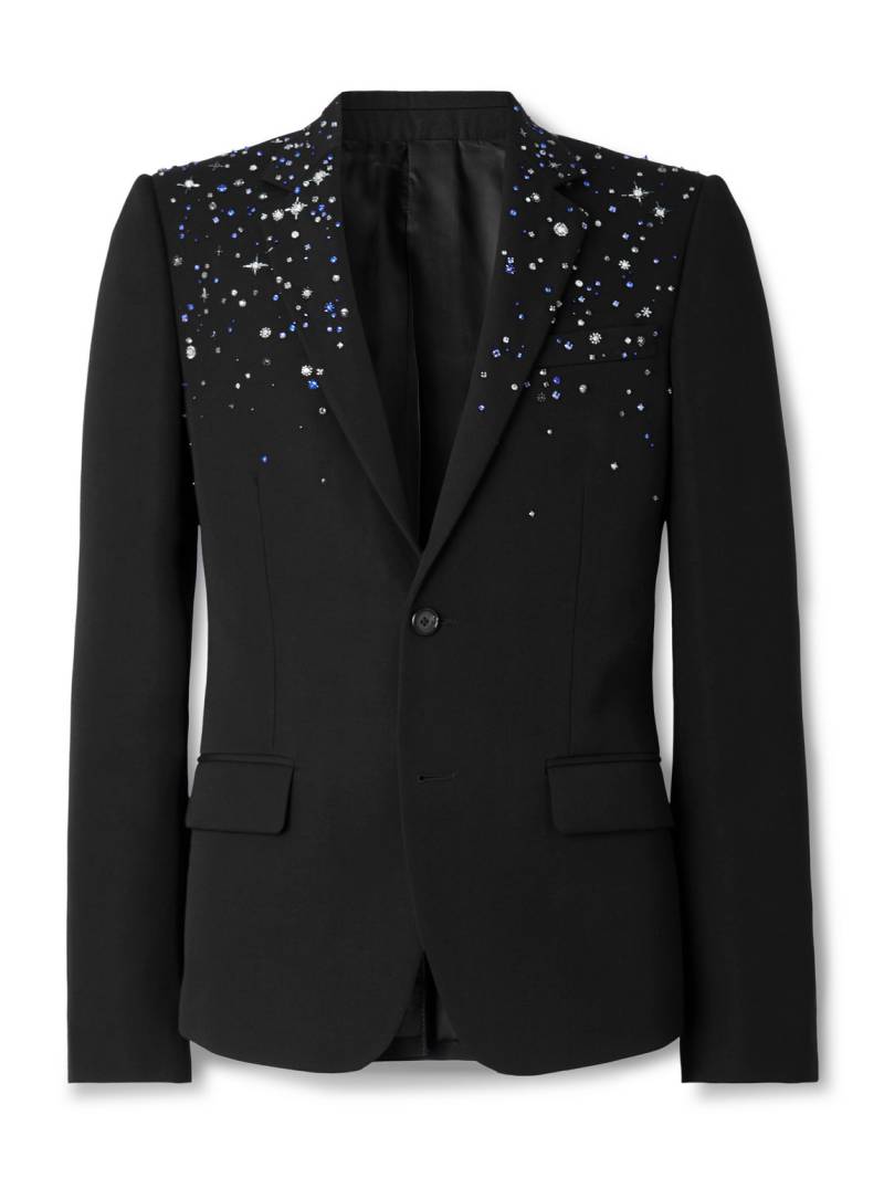 McQueen - Slim-Fit Crystal-Embellished Wool Blazer - Men - Black - IT 48 von McQueen