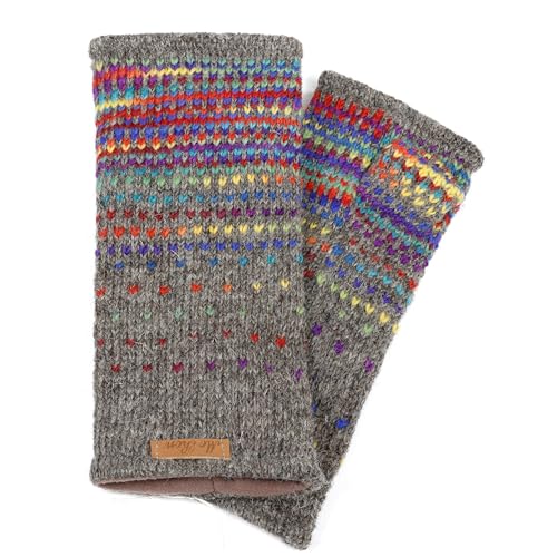 Damen Pulswärmer Armstulpen Modell Ida Naturbraun Regenbogen 2 92R von McRon