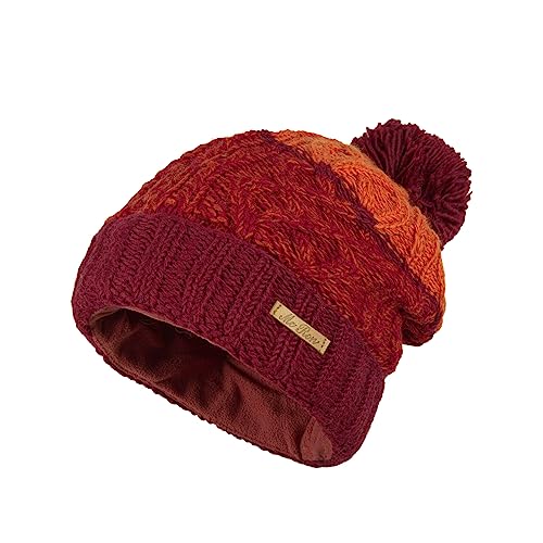 Farbenfrohe Strickmütze mit Bommel Modell Tavis Rot 1111 von McRon