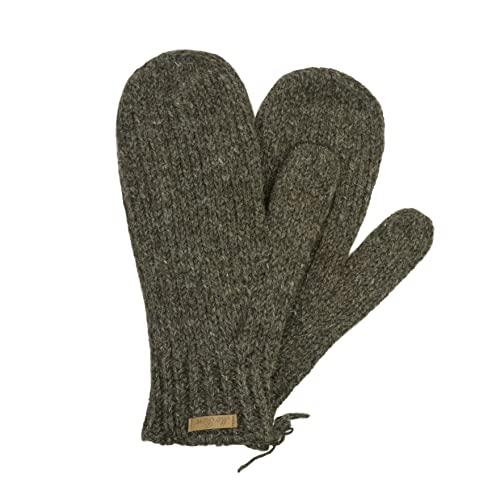 Gestrickte Fäustlinge in großer Grösse "Modell Valero" Naturdunkelbraun von McRon