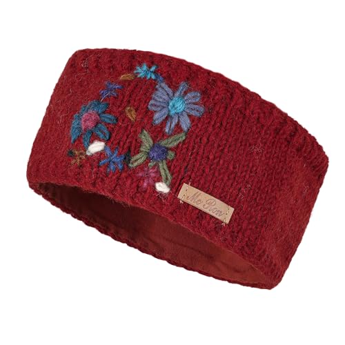 Gestricktes Stirnband mit Fleecefutter & individueller Stickerei Modell Datill (Rot 78, Einheitsgröße) von McRon