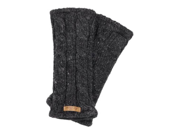McRon Armstulpen Pulswärmer Modell Emily im Zopfmuster gestrickt, mit hohem Schurwoll-Anteil von McRon