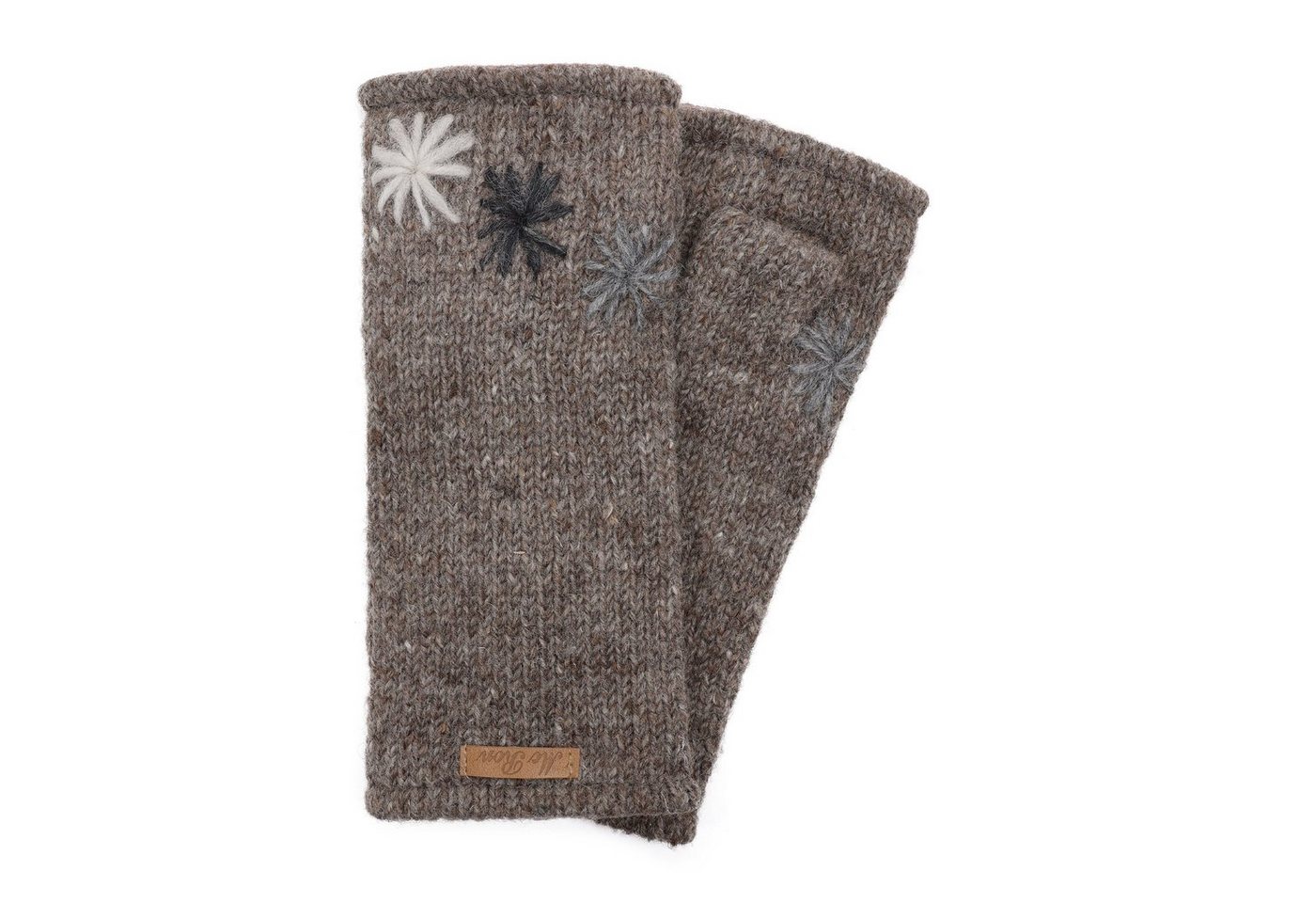 McRon Armstulpen Pulswärmer Modell Floris mit Daumen, mit hohem Schurwoll-Anteil, komplett mit Fleece gefüttert von McRon