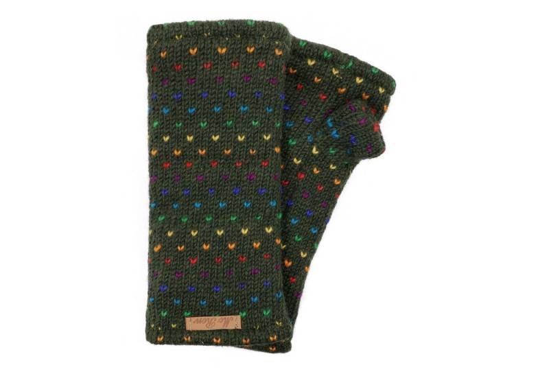 McRon Armstulpen Pulswärmer Modell Ines Regenbogen Mit Daumen, mit hohem Schurwoll-Anteil, komplett gefüttert von McRon