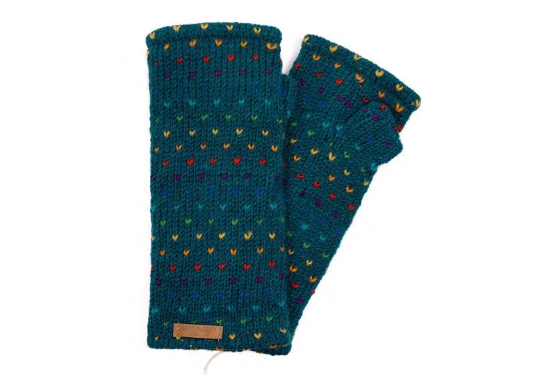 McRon Armstulpen Pulswärmer Modell Ines Regenbogen Mit Daumen, mit hohem Schurwoll-Anteil, komplett gefüttert von McRon