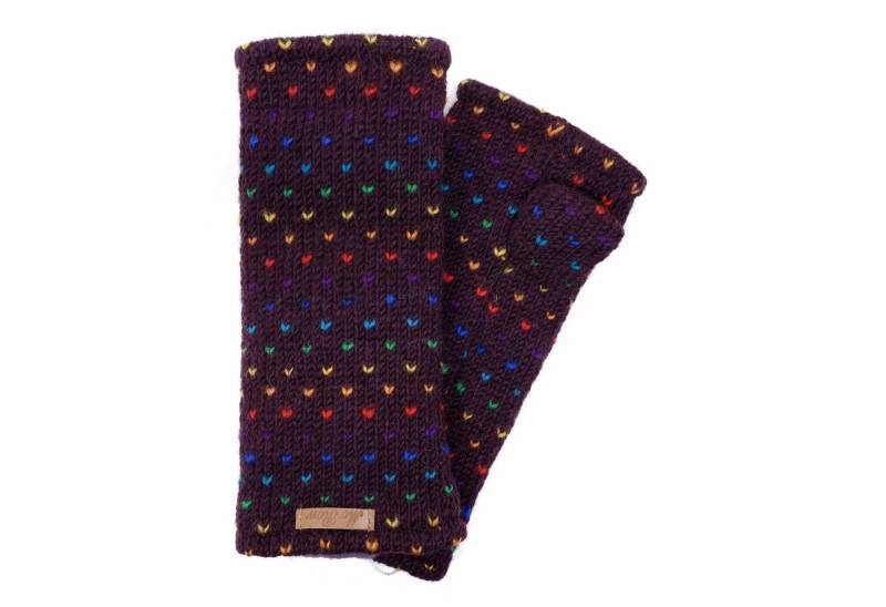 McRon Armstulpen Pulswärmer Modell Ines Regenbogen Mit Daumen, mit hohem Schurwoll-Anteil, komplett gefüttert von McRon