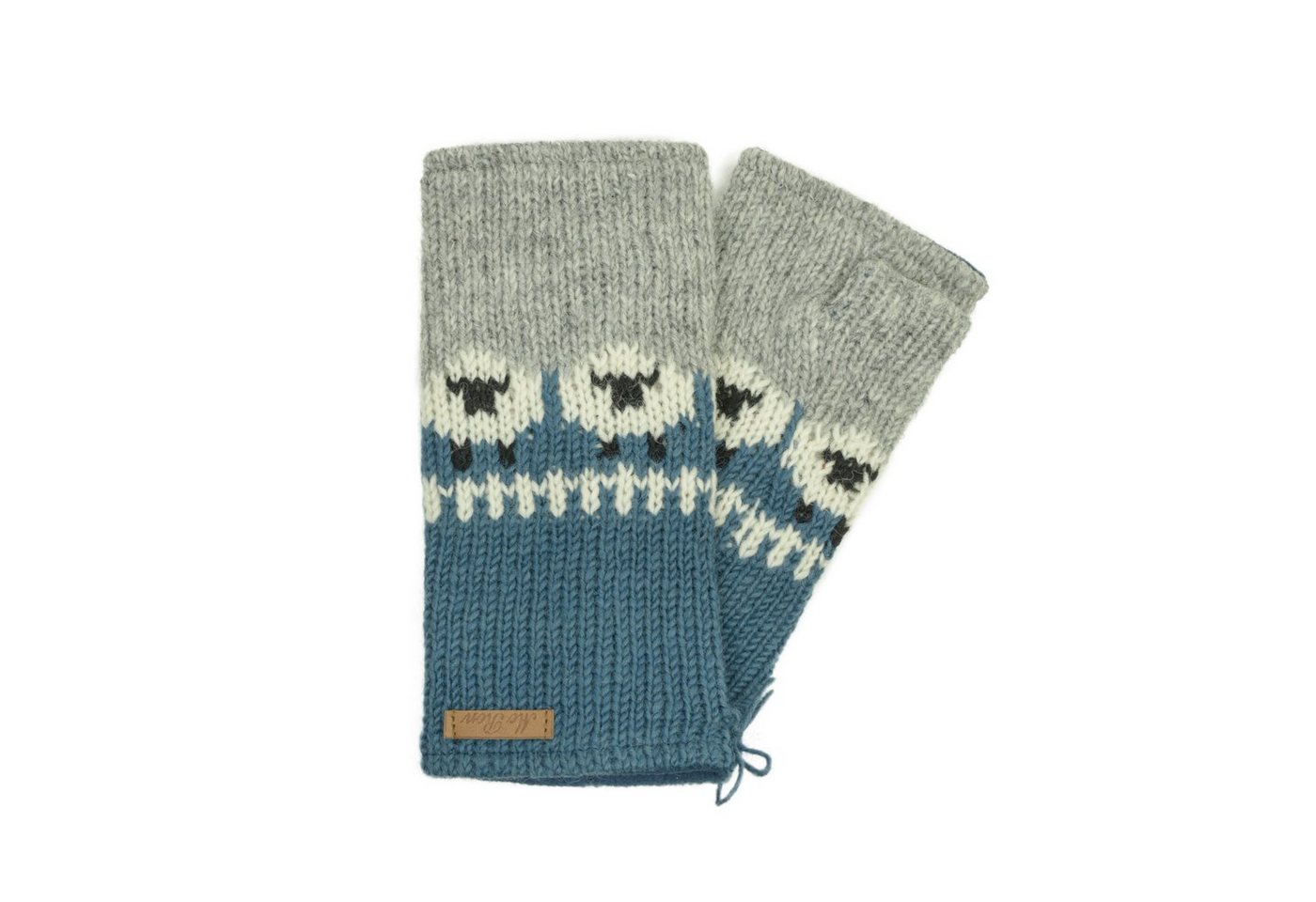 McRon Armstulpen Pulswärmer im Schaf Design "Modell Samarina" hoher Schurwollanteil von McRon