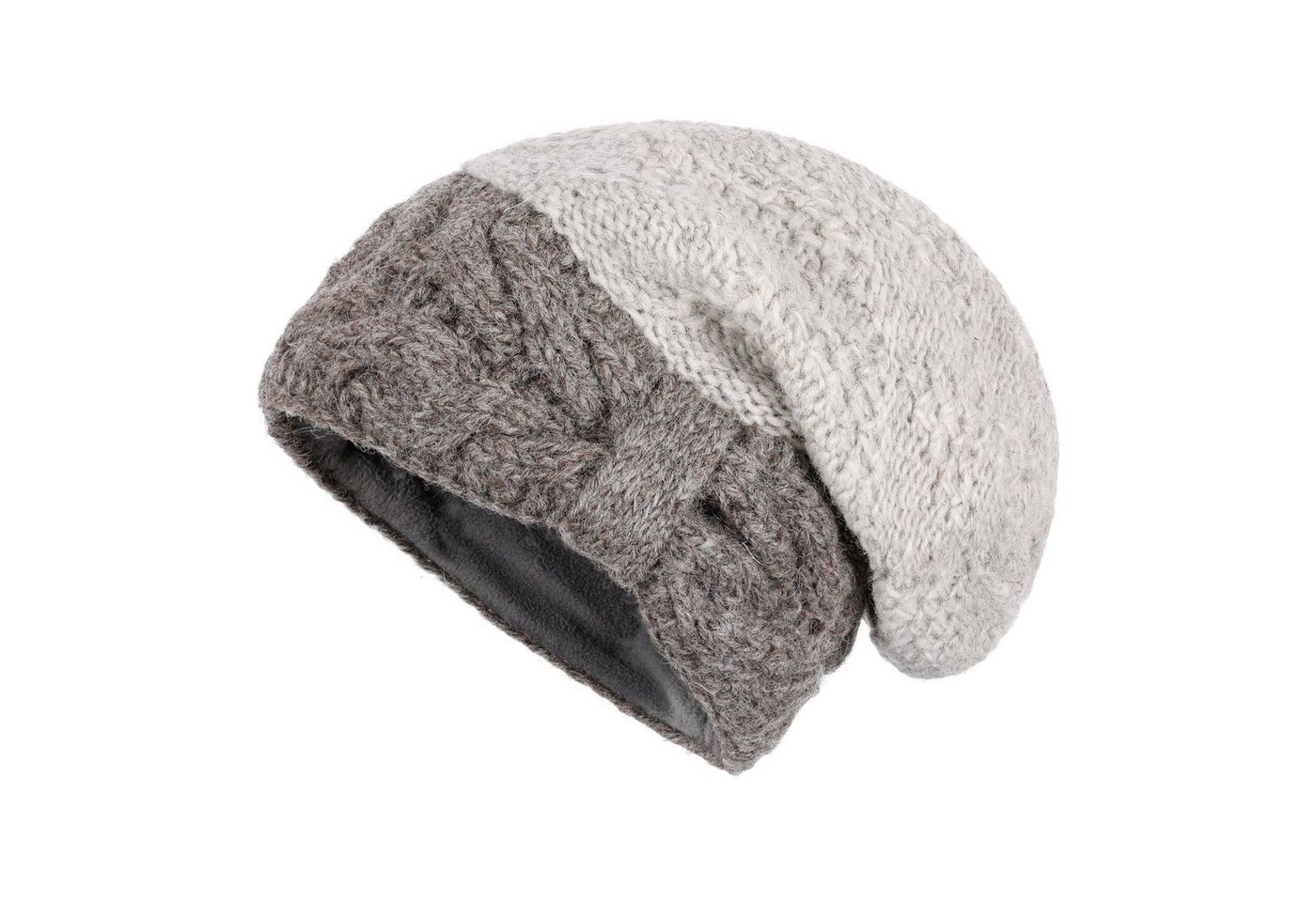 McRon Beanie Strickmütze Modell Lotte mit Fleece gefüttert, hoher Schurwollanteil von McRon