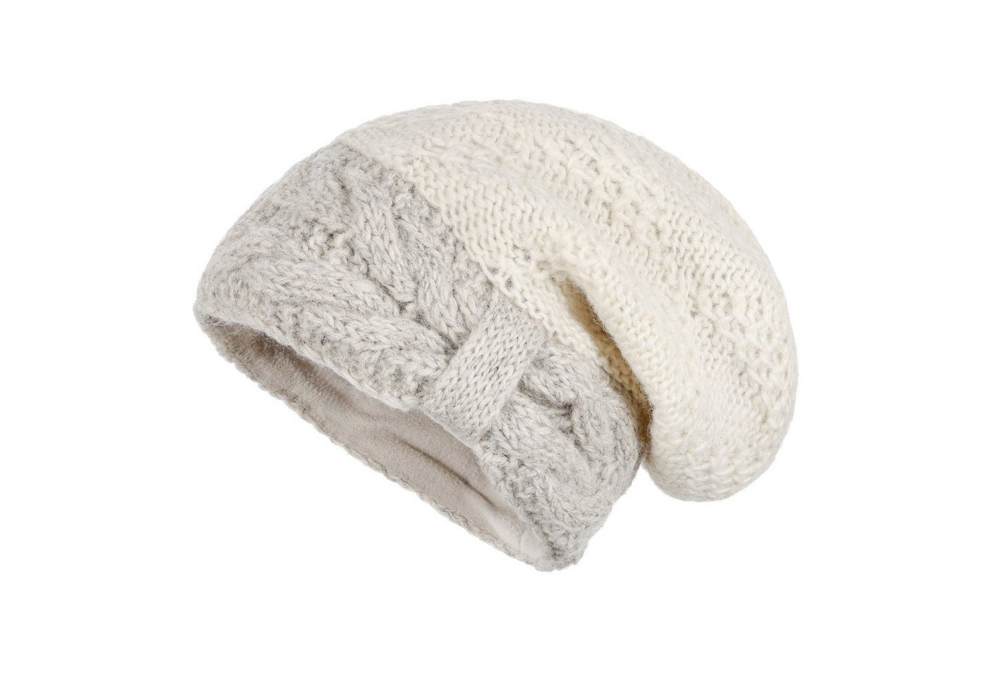 McRon Beanie Strickmütze Modell Lotte mit Fleece gefüttert, hoher Schurwollanteil von McRon