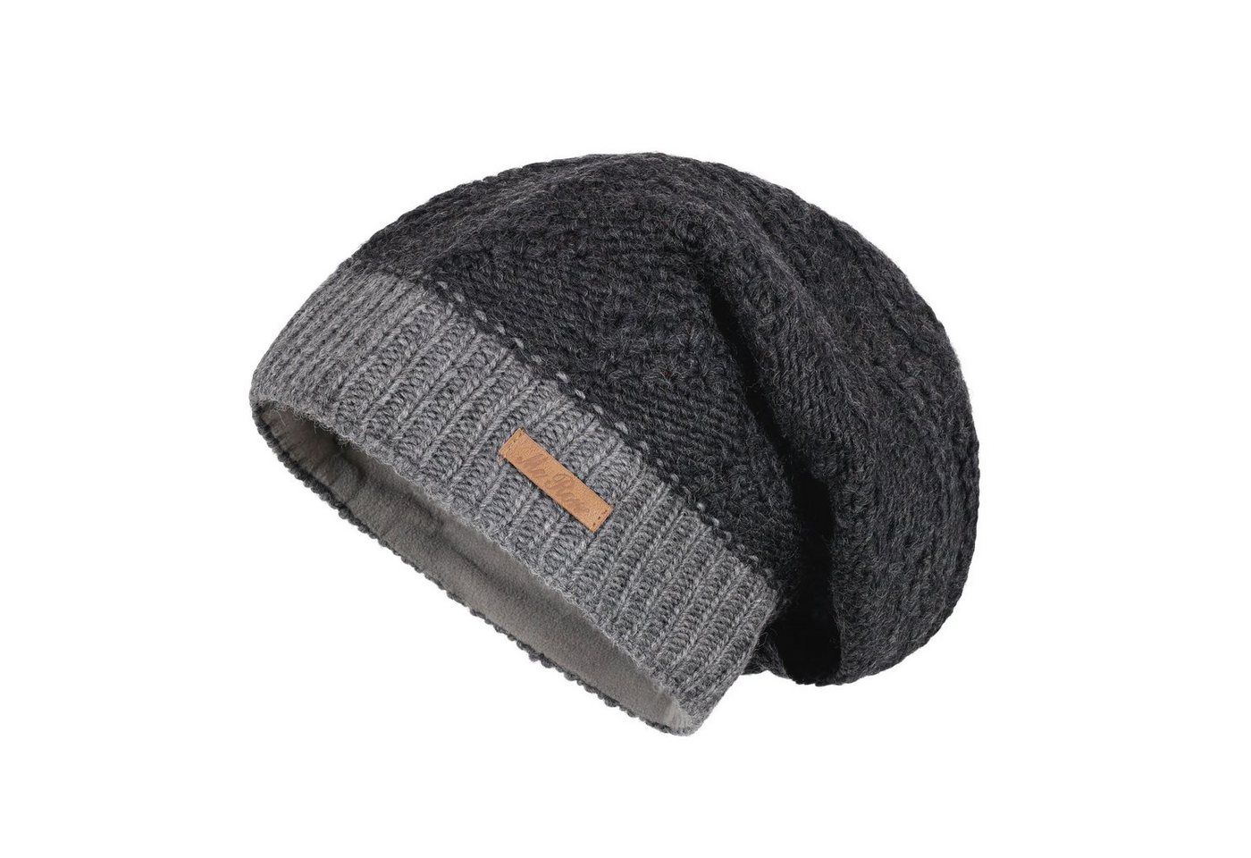 McRon Beanie Wollmütze Modell Lina 2farbig gefüttert mit Fleece, hoher Schurwollanteil von McRon