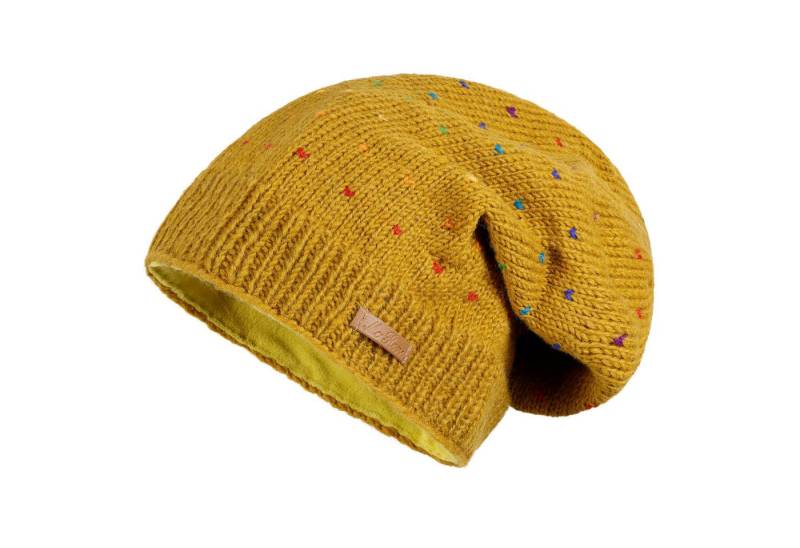 McRon Beanie Wollmütze Modell Lizzy Regenbogen gefüttert mit Fleece, hoher Schurwollanteil von McRon