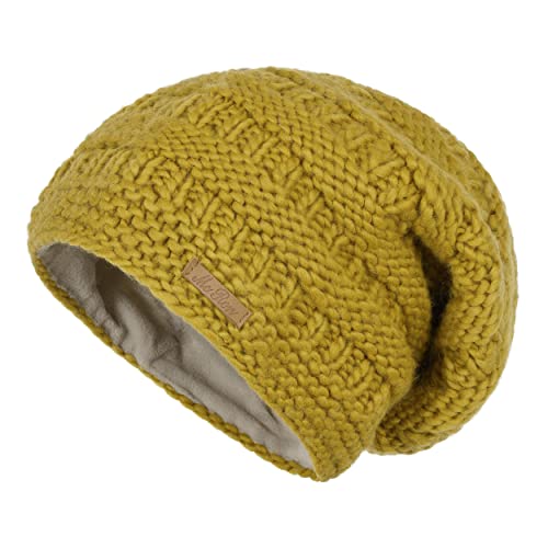 McRon Damen Gefütterte Beanie Wollmütze Modell HOA Curry 4315 von McRon