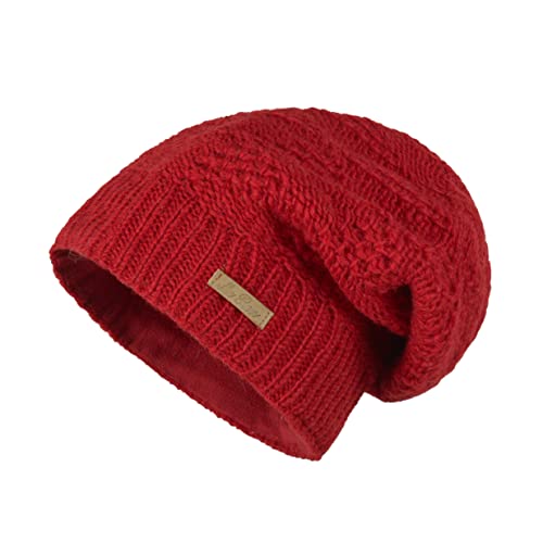 McRon Damen Gefütterte Beanie Wollmütze Modell Lina Hellrot 1008 von McRon