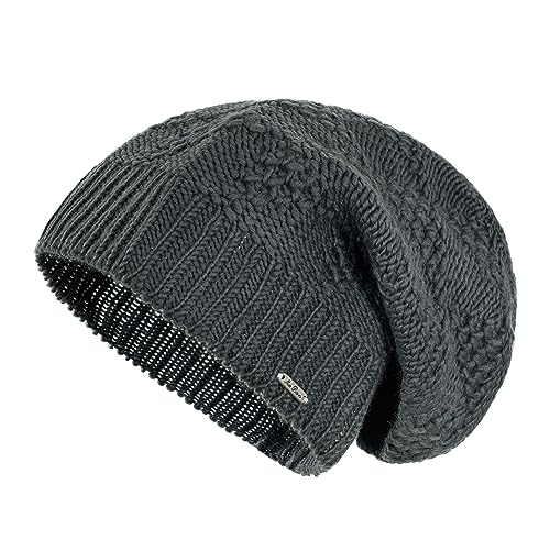 McRon Damen Gestrickte Beanie Merino Wollmütze Lina (Grau) von McRon