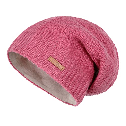 McRon Damen Gefütterte Beanie Wollmütze Modell Lina Pink 1222 von McRon