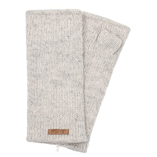 McRon Damen Gestrickte Pulswärmer Reka Naturhellgrau 94 von McRon