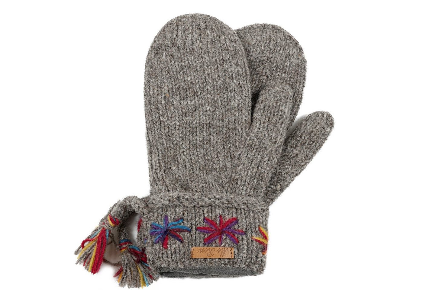 McRon Fäustlinge Gestrickte Fäustlinge im Norweger Look "Modell Vannadis Regenbogen" hoher Schurwollanteil von McRon