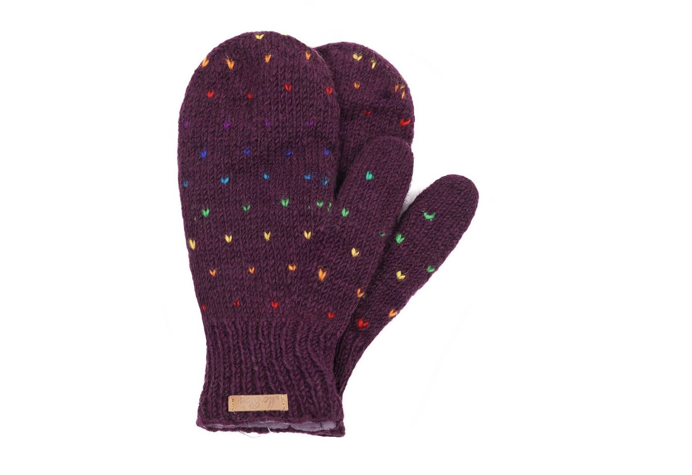 McRon Fäustlinge Modell Nadeen Regenbogen gefüttert mit Fleece, hoher Schurwollanteil von McRon