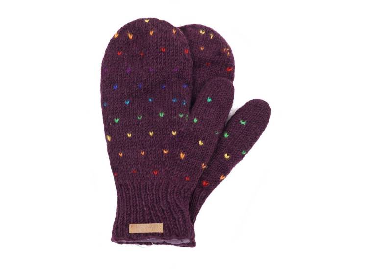 McRon Fäustlinge Modell Nadeen Regenbogen gefüttert mit Fleece, hoher Schurwollanteil von McRon