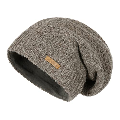 McRon Damen Gefütterte Beanie Wollmütze Modell Lina Naturbraun 9513 von McRon