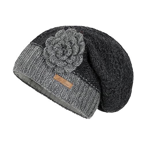 McRon Damen Gefüterte Beanie Wollmütze Luna Anthrazit von McRon