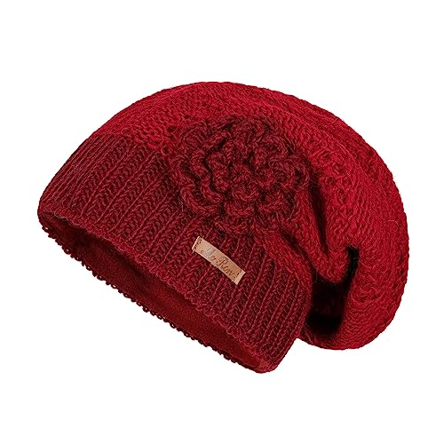 McRon Damen Gefüterte Beanie Wollmütze Luna Rot von McRon