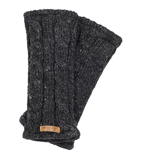 McRon Damen Gestrickte Pulswärmer Emily Anthrazit 95 von McRon