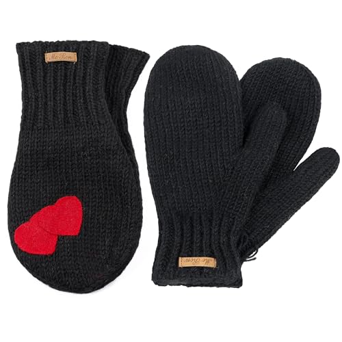 McRon Set Partnerhandschuh Valentina + Fäustlinge Valerie (one size, schwarz) von McRon