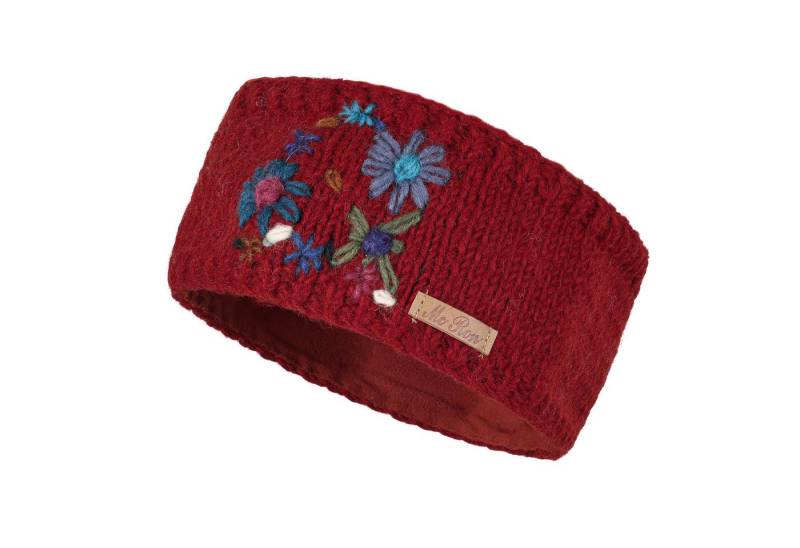 McRon Stirnband Gestricktes Stirnband aus Wolle mit Fleecefutter Modell Datill mit individueller Stickerei von McRon