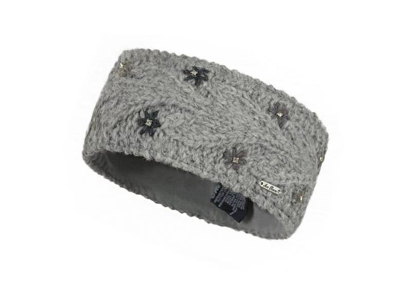 McRon Stirnband Gestricktes Stirnband mit Strasssteinen Modell Flora mit wärmender Wolle von McRon