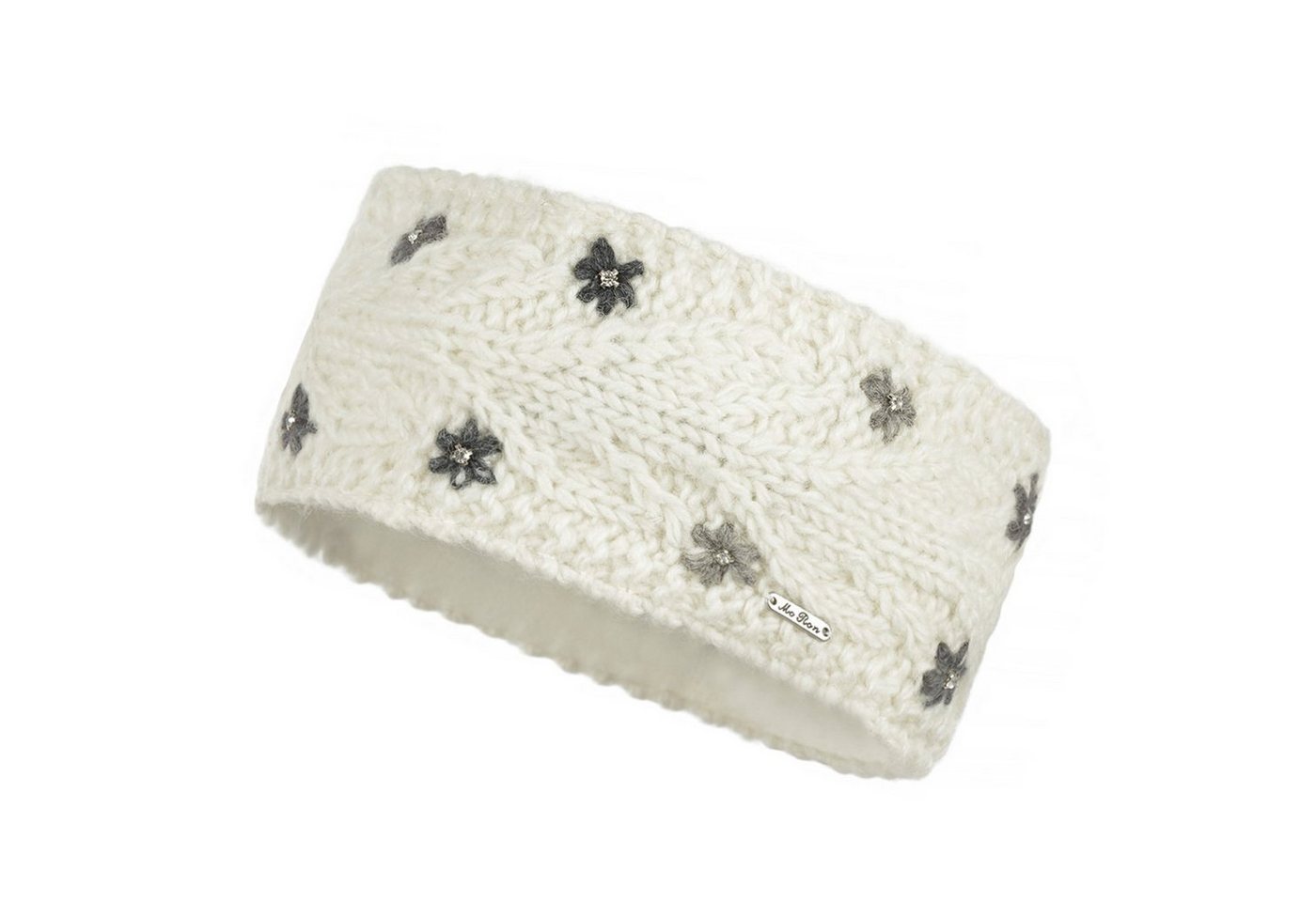 McRon Stirnband Gestricktes Stirnband mit Strasssteinen Modell Flora mit wärmender Wolle McRon Stirnband Gestricktes Stirnband mit Strasssteinen Modell Flora mit wärmender Wolle von McRon