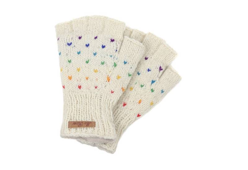 McRon Strickhandschuhe Fingerlose Handschuhe Modell Nirma Regenbogen von McRon