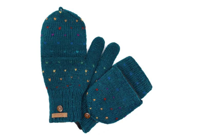 McRon Strickhandschuhe Klappfäustlinge, Klapphandschuhe Modell Naomi Regenbogen mit wärmender Wolle, zum Umklappen McRon Strickhandschuhe Klappfäustlinge, Klapphandschuhe Modell Naomi Regenbogen mit wärmender Wolle, zum Umklappen von McRon