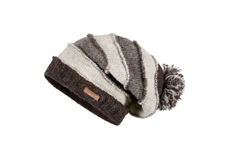 McRon Strickmütze Beanie Modell Keanu gefüttert mit Fleece, hoher Schurwollanteil, mit Bommel von McRon