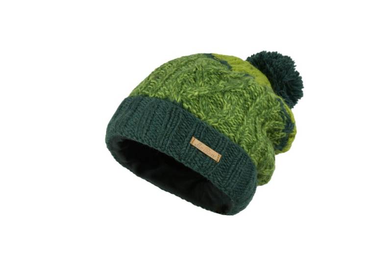 McRon Strickmütze Farbenfrohe Wollmütze mit Bommel Modell Tavis mit Umschlag von McRon