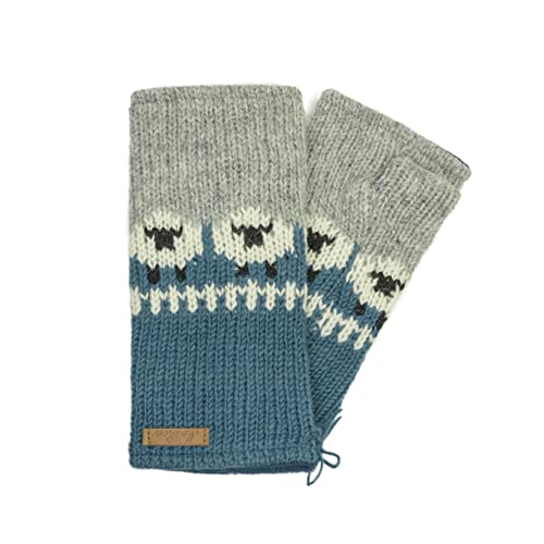 McRon Pulswärmer im Schaf Design''Modell Samarina'' Blau von McRon