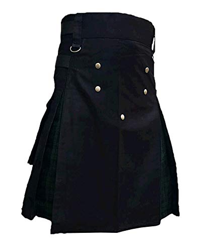 Kilt für Herren – Schottischer Hybrid-Sport-Kilt für Herren, stilvolle Kilts für Hochzeitskleidung, Schwarz Hybrid, 38 Kilt für Herren – Schottischer Hybrid-Sport-Kilt für Herren, stilvolle Kilts für Hochzeitskleidung, Schwarz Hybrid, 38 von McWilliams