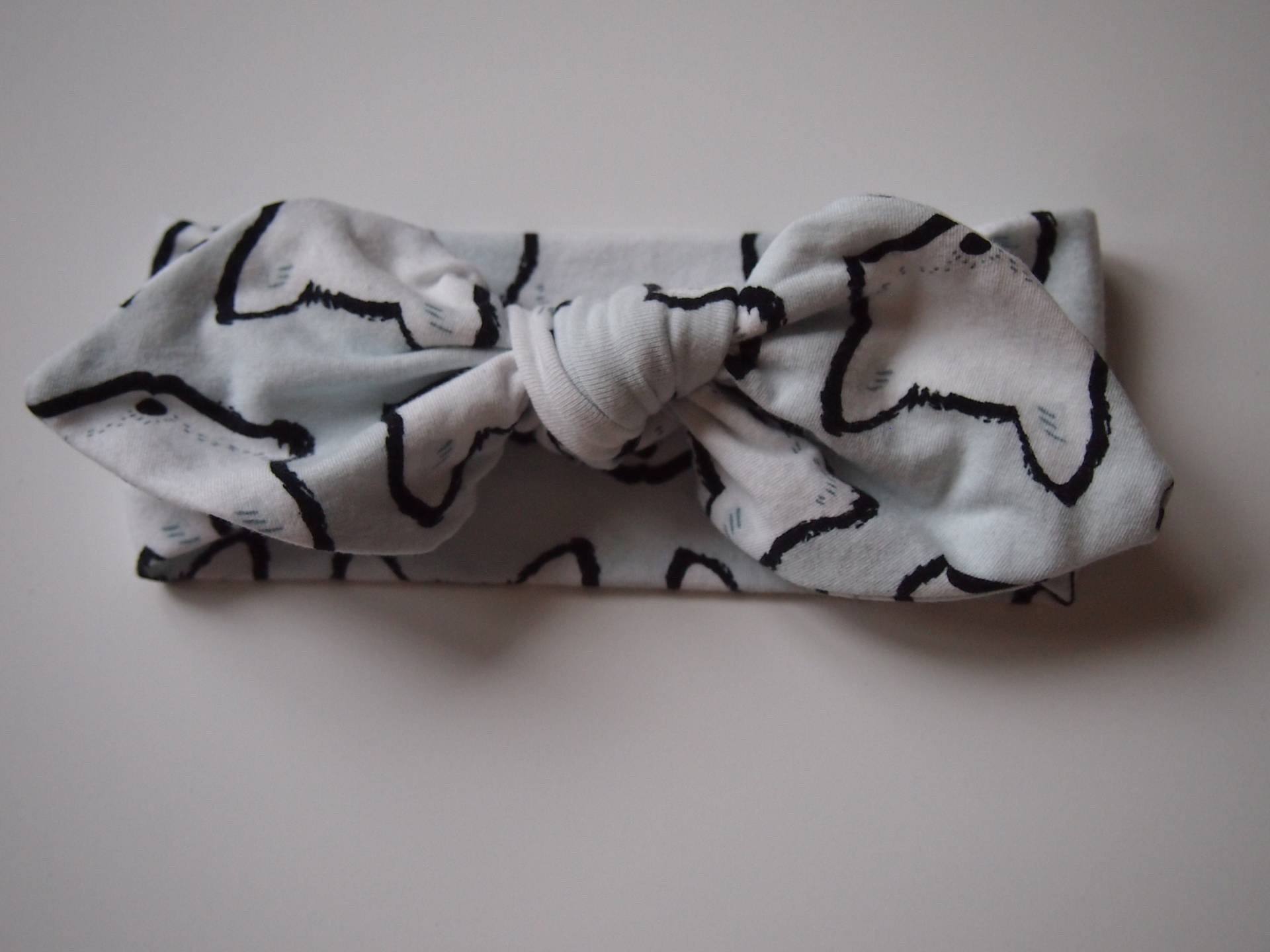 Haarband Mit Fuchs Print, Blau-Weißer Schleife Und Rotem Print von Mccannmade