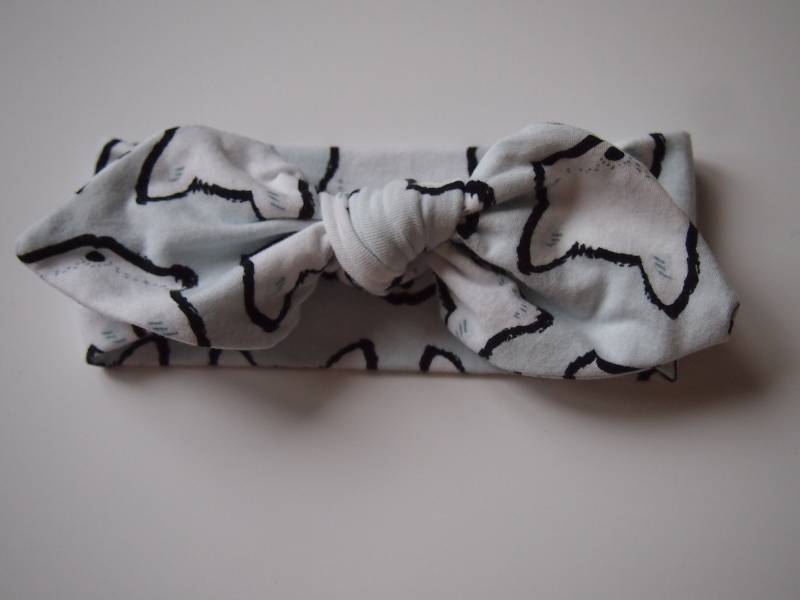 Haarband Mit Fuchs Print, Blau-Weißer Schleife Und Rotem Print von Mccannmade