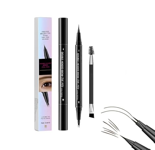Beliefsun Augenbrauenstift, 2-in-1-Augenbrauenstift mit zwei Enden und Bürste, mit Mikrogabelspitze, wasserfest und langanhaltend für natürliche Striche – für perfekt geformte Augenbrauen (#4) von Mciluyaiio