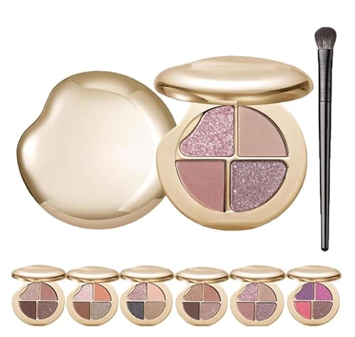 Glow Wardrobe Highlighting Eye & Cheek Palette, Lidschatten und Highlighter-Make-up, 4-farbige Metallic-Highlighting-Augen- & Wangenpalette, 4-in-1-Lidschattenpalette mit Sternenhimmel-Effekt (#05) von Mciluyaiio