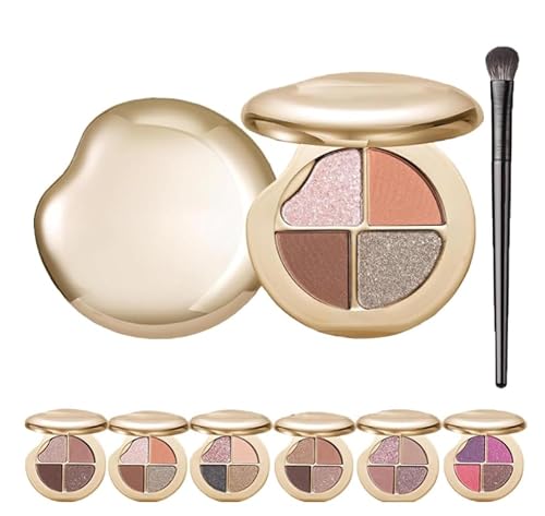 Glow Wardrobe Highlighting Eye & Cheek Palette, Lidschatten und Highlighter-Make-up, 4-farbige Metallic-Highlighting-Augen- & Wangenpalette, 4-in-1-Lidschattenpalette mit Sternenhimmel-Effekt (#02) von Mciluyaiio