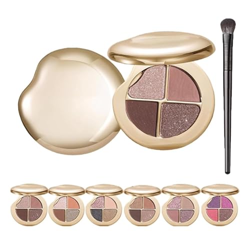 Glow Wardrobe Highlighting Eye & Cheek Palette, Lidschatten und Highlighter-Make-up, 4-farbige Metallic-Highlighting-Augen- & Wangenpalette, 4-in-1-Lidschattenpalette mit Sternenhimmel-Effekt (#01) von Mciluyaiio