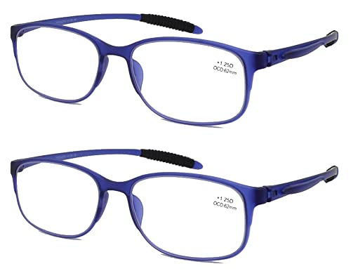 Mcoorn Lesebrille Groß Flexibel für Damen Herren, Lesehilfe für Handy UV Schutz mit Weiche Bügel, Dioptrien +3,25 von Mcoorn