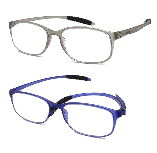 Mcoorn Lesebrille Anti Blaue Entspiegelt für Damen Herren, Lesehilfe Leicht Unkaputtbar mit Weiche Bügel, Dioptrien +2,00 von Mcoorn