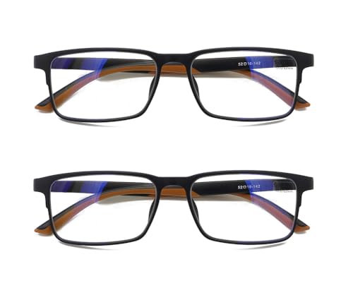 Mcoorn Lesebrille Quadratisch Leicht Rechteckig für Herren, Lesehilfe Eckig Unkaputtbar Entspiegelt, Dioptrien +4,0 von Mcoorn