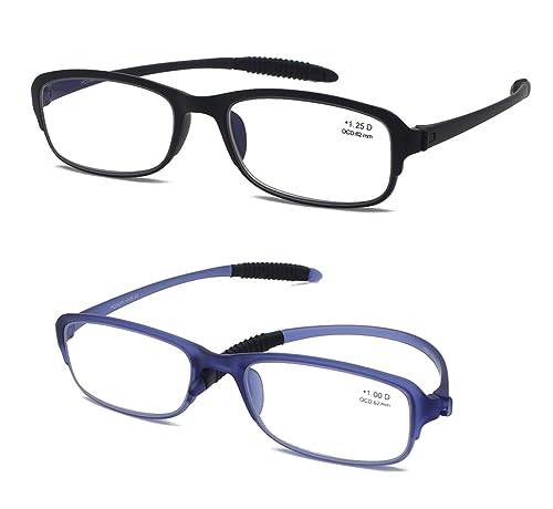 Mcoorn Lesebrille Utraleicht Anti Blaue für Herren, Lesehilfe Unkaputtbar Entspiegelt mit Weiche Bügel, Dioptrien +1.75 von Mcoorn